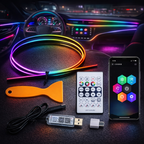 Transform Your Car Interior with App-Controlled RGB LED Lights — Easy Install, Music Sync, Luxury Night Vibes